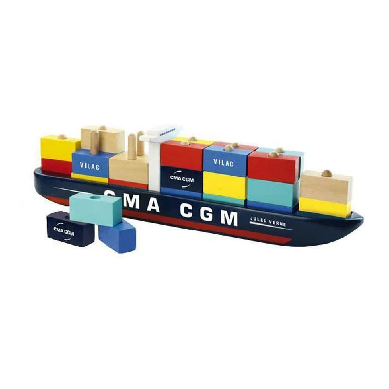 Wooden board games for family entertainment​ Vilac container ship