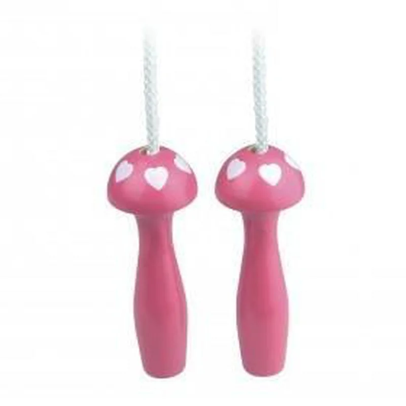 Wooden play castles for royal adventures​ Vilac pink mushroom hearts skipping rope
