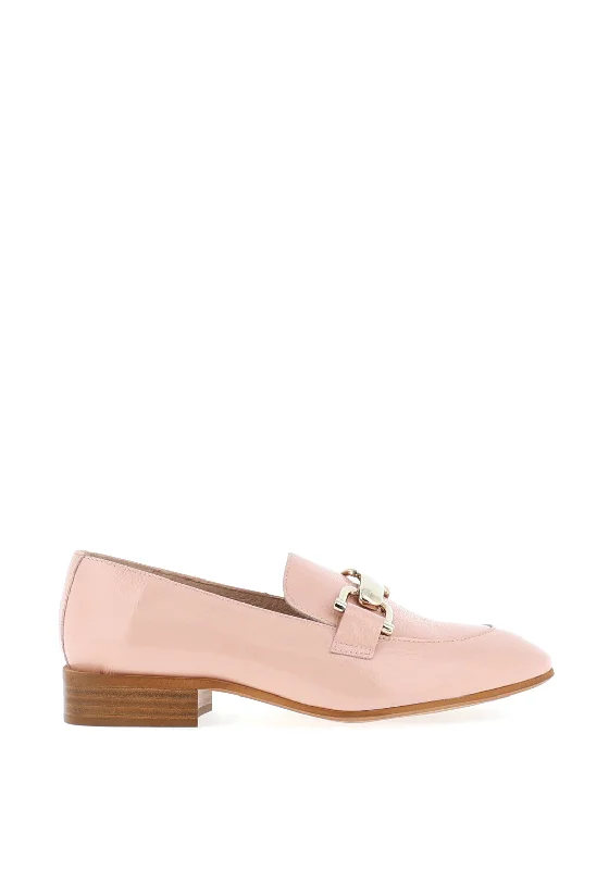 Wonders Patent Leather Buckle Loafers, Rose Pink