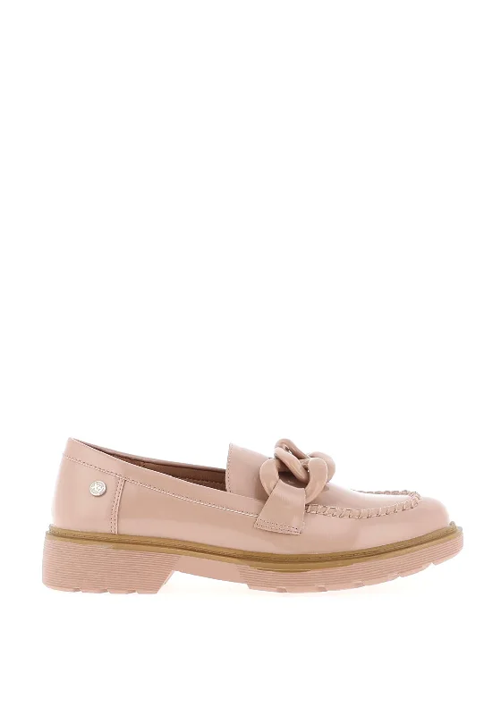 Xti Patent Chain Loafers, Nude