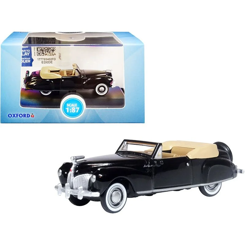 1941 Lincoln Continental Convertible Black with Tan Interior 1/87 (HO) Scale Diecast Model Car by Oxford Diecast 1941 Lincoln Continental Convertible Black with Tan Interior 1/87 (HO) Scale Diecast Model Car by Oxford Diecast