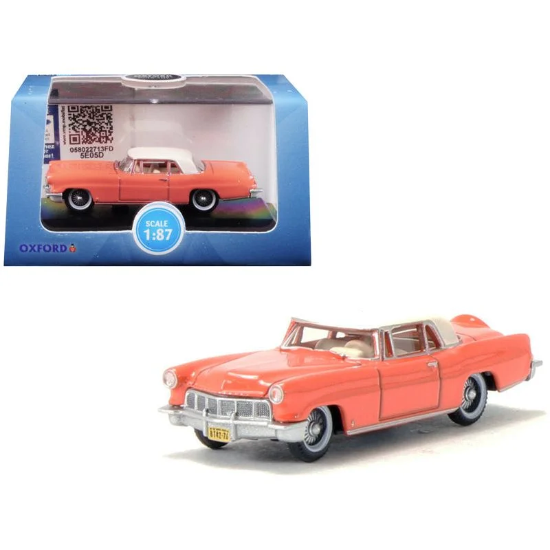 1956 Lincoln Continental Mark II Island Coral with Starmist White Top 1/87 (HO) Scale Diecast Model Car by Oxford Diecast 1956 Lincoln Continental Mark II Island Coral with Starmist White Top 1/87 (HO) Scale Diecast Model Car by Oxford Diecast