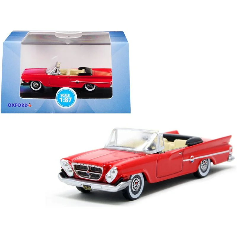 1961 Chrysler 300 Convertible Mardi Gras Red 1/87 (HO) Scale Diecast Model Car by Oxford Diecast 1961 Chrysler 300 Convertible Mardi Gras Red 1/87 (HO) Scale Diecast Model Car by Oxford Diecast