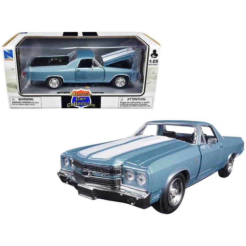 1970 Chevrolet El Camino SS Blue 1/25 Diecast Model Car by New Ray