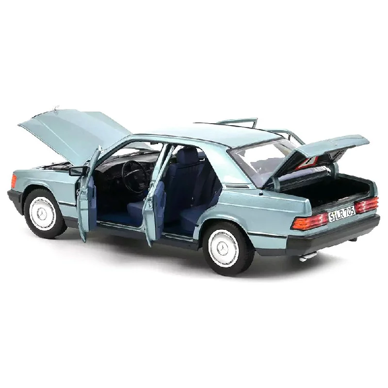 1984 Mercedes-Benz 190 E Light Blue Metallic with Blue Interior 1/18 Diecast Model Car by Norev