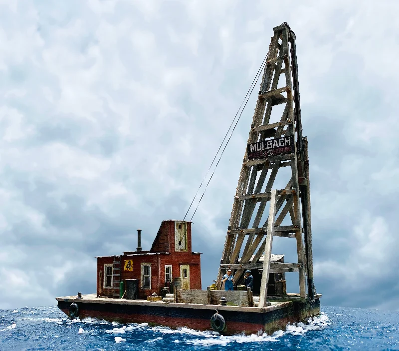 Floating Pile Driver -  HO Scale Kit