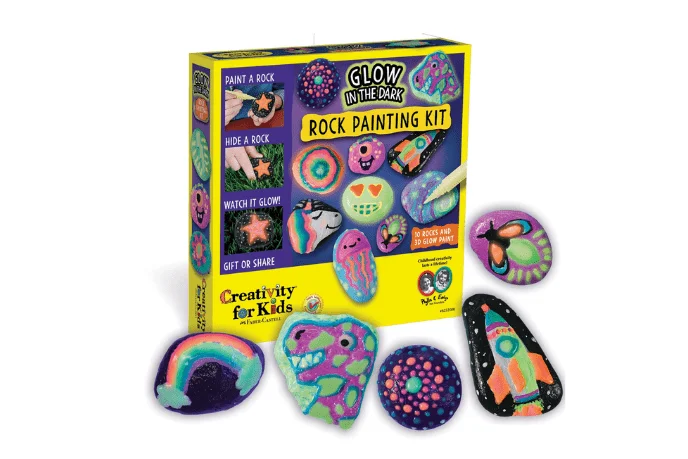 Outdoor toys for late afternoon play like glow - in - the - dark balls​ Glow in the Dark Rock Painting Kit