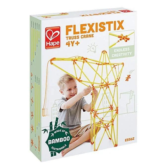 Educational toys with coding concepts for older kids​ Hape Flexistix Truss Crane