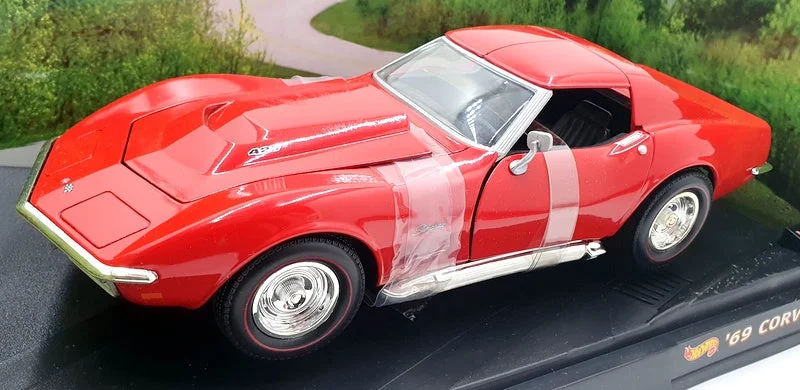 Hot Wheels 1/18 Scale Diecast 21355 Chevrolet Corvette C3 1969 427 Red