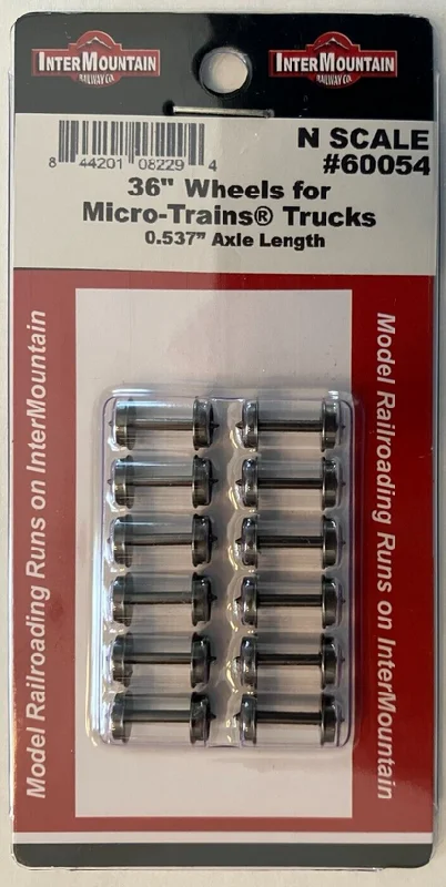 Intermountain #60054 36" Brass Insulated Wheelsets for Micro-Trains® Trucks Axle Length: 0.537" 12 Axles Per Pack