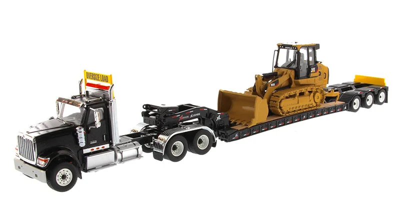 Monster truck model toys for extreme - vehicle play International HX520 Tandem Day Cab Tractor with XL 120 HDG Lowboy Trailer in Black and Cat 963K Track Loader - Transport Series (85599) Monster truck model toys for extreme - vehicle play International HX520 Tandem Day Cab Tractor with XL 120 HDG Lowboy Trailer in Black and Cat 963K Track Loader - Transport Series (85599)