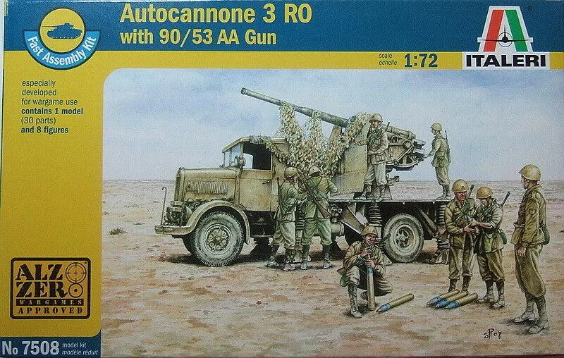 ITALERI 1/72 FIGURES AUTOCANNONE RO3 WITH 90/53 AA