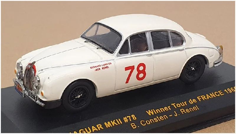 Ixo 1/43 Scale RAC098 - Jaguar Mk2 #78 Winner Tour de France 1960 - White