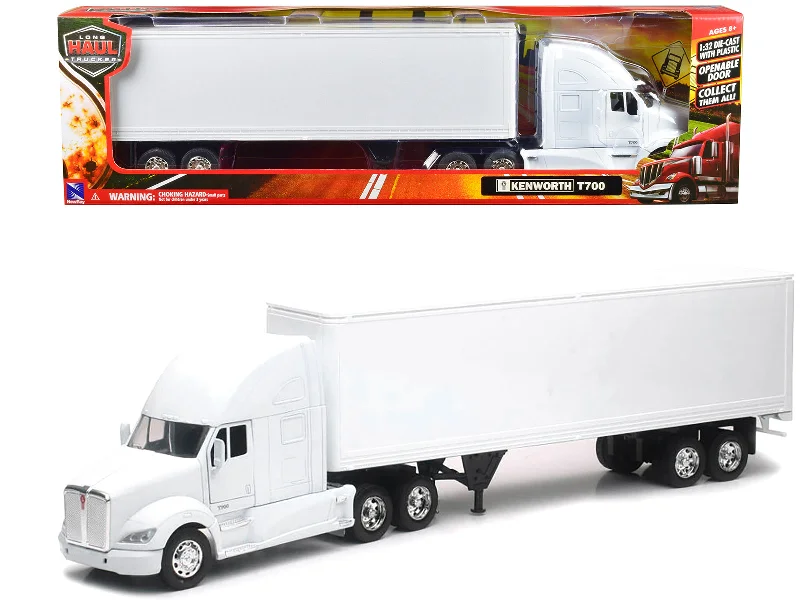Kenworth T700 Truck with Dry Goods Trailer White "Long Haul Truckers" Series 1/32 Diecast Model by New Ray Kenworth T700 Truck with Dry Goods Trailer White "Long Haul Truckers" Series 1/32 Diecast Model by New Ray