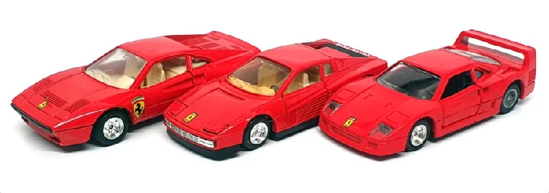 M.C. Toy 1/39 Scale S027 - 3 Piece Ferrari Set 288 GTO F40 Testarossa - Red