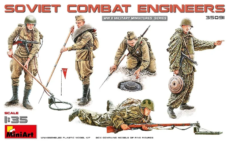 Miniart 1:35 scale model figures - Soviet Combat Engineers