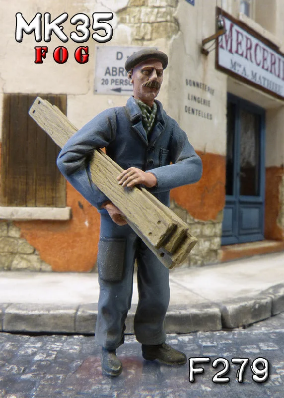 MK35 FoG models 1/35 scale resin figure kit Civilian Carrying Some Boards