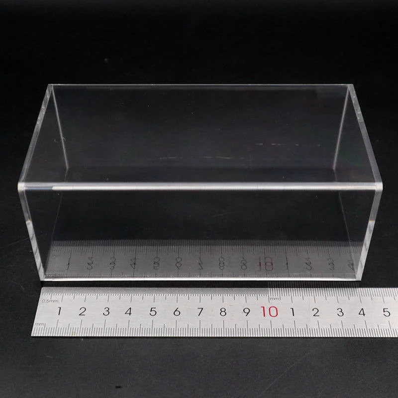 Model Car Acrylic Case Display box Transparent Dustproof with Black Base 1:43 14cm