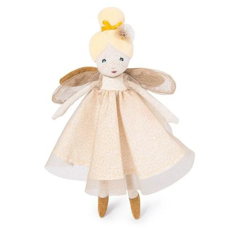 Dolls with gothic - themed accessories for a dark aesthetic Moulin Roty little golden fairy doll Dolls with gothic - themed accessories for a dark aesthetic Moulin Roty little golden fairy doll