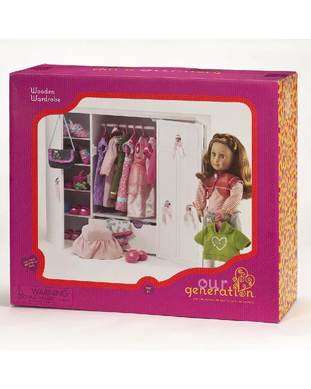 Dolls with princess - themed accessories for fantasy play Our Generation Wooden Wardrobe Dolls with princess - themed accessories for fantasy play Our Generation Wooden Wardrobe