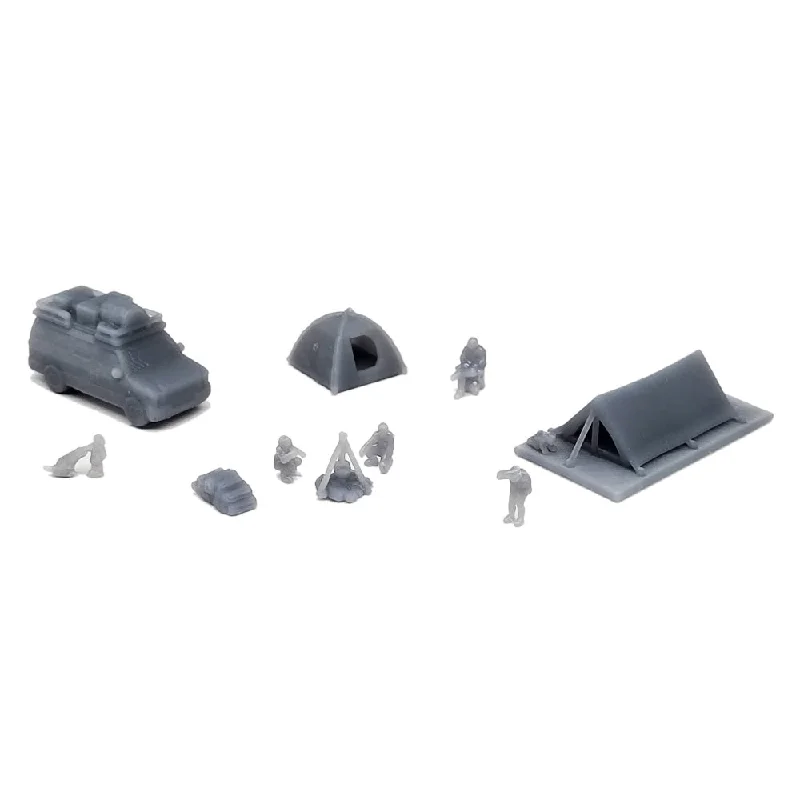 Outdoor Campsite Set with Van & People 1:220 Z Scale