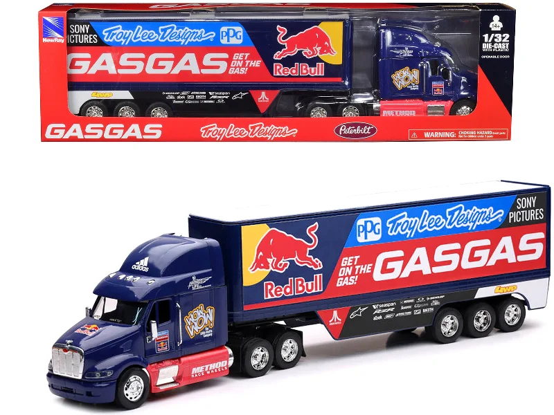 Peterbilt 387 Truck Dark Blue "Red Bull - Troy Lee Designs - GASGAS" 1/32 Diecast Model by New Ray Peterbilt 387 Truck Dark Blue "Red Bull - Troy Lee Designs - GASGAS" 1/32 Diecast Model by New Ray