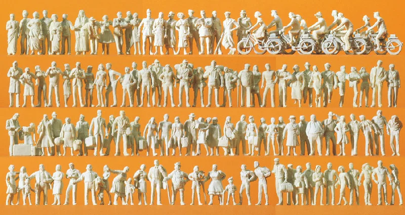 Preiser Passengers/Passers By (120) Unpainted Figures PR16337