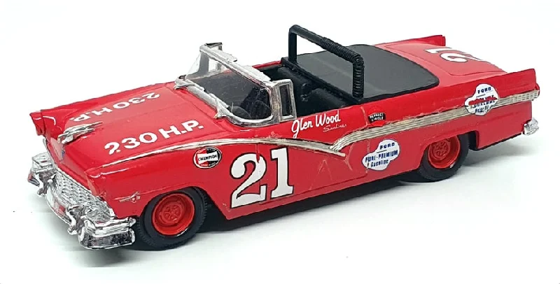 Quartzo 1/43 Scale 1008 - 1956 Ford Fairlane Stock Car #21 G. Wood - Red