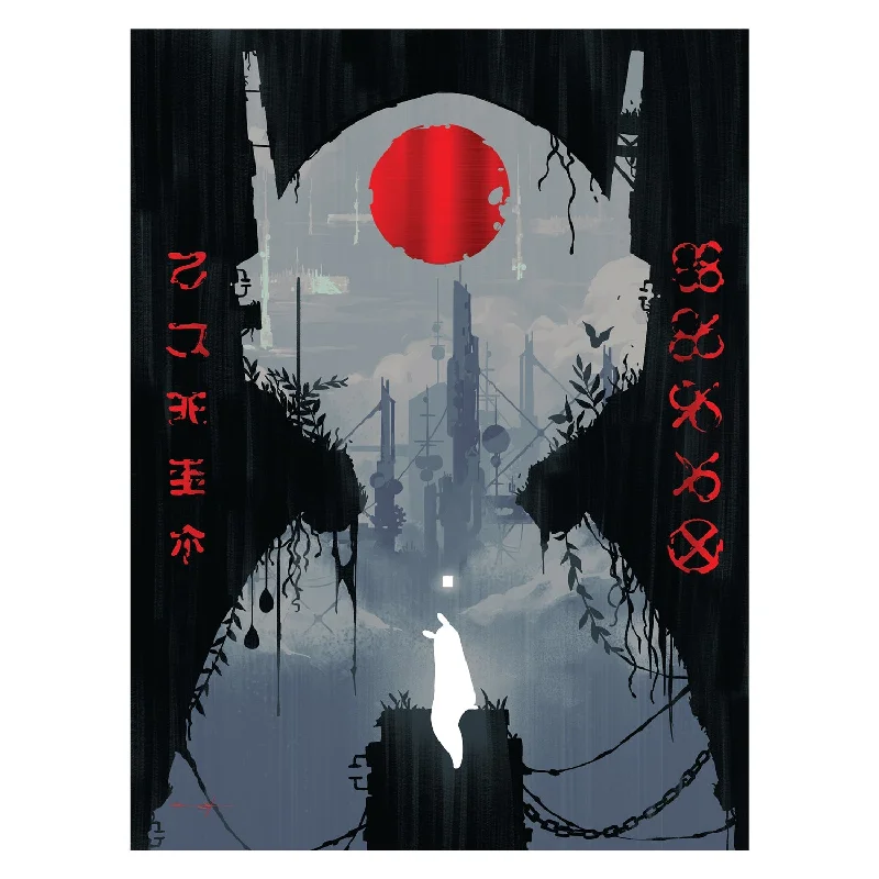 Video games with cosplay costumes Rain World - Survivor Looks to the Moon Foil Art Print Video games with cosplay costumes Rain World - Survivor Looks to the Moon Foil Art Print