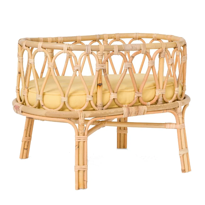 Dolls with underwater - themed accessories for ocean adventures Poppie Toys Rattan Doll Crib with Yellow Mattress Dolls with underwater - themed accessories for ocean adventures Poppie Toys Rattan Doll Crib with Yellow Mattress