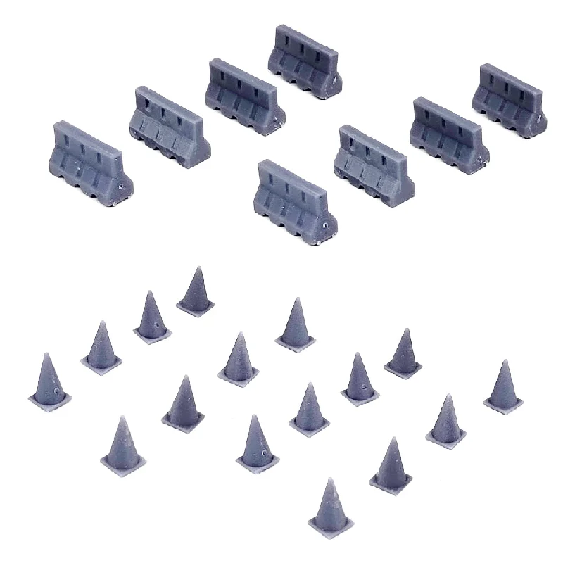 Road Block & Cone Set 1:87 HO Scale