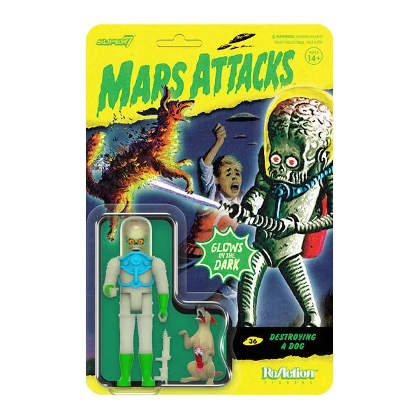 Super7 Mars Attacks Destroying A Dog GITD ReAction Figure