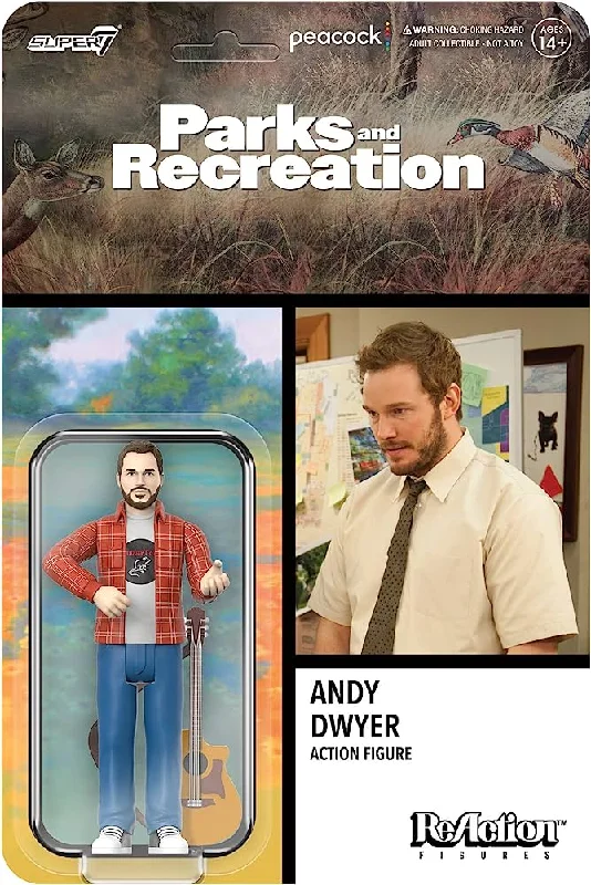 Super7 Parks and Recreation Andy Dwyer Mouserat ReAction Figure