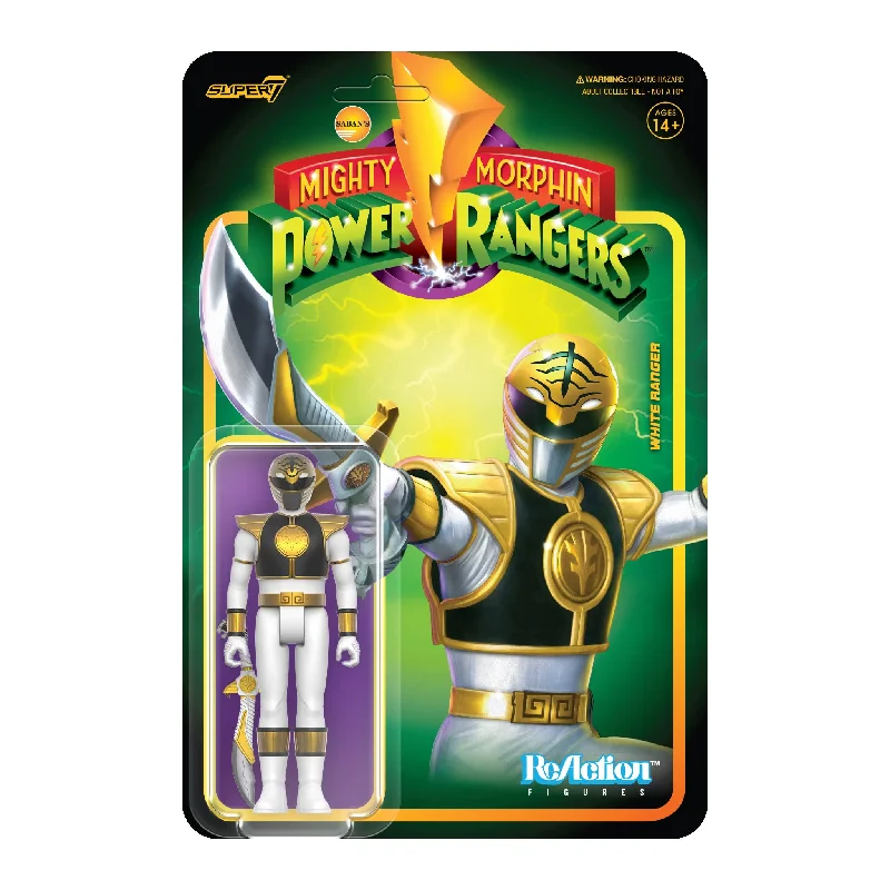 Super7 Power Rangers White Ranger ReAction Figure
