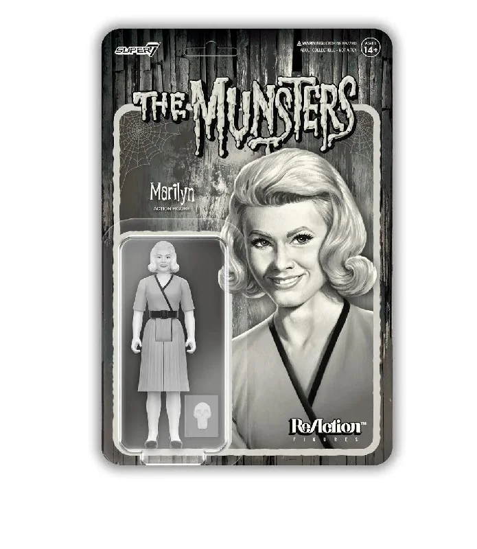Super7 The Munsters W3 - Mariyln Munster (Grey Scale) ReAction Figure