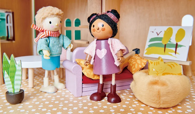 Dolls with coffee - shop - themed accessories for coffee - break play​ Tender Leaf Doll's House Study Furniture