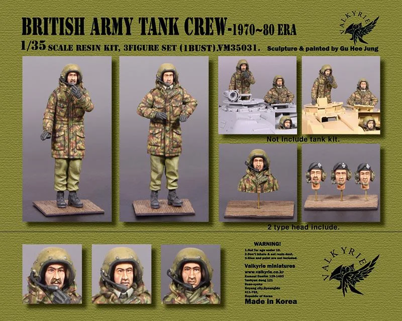Valkyrie 1/35 scale Modern British Army Tank Crew - 1970 Era (2 Figures)