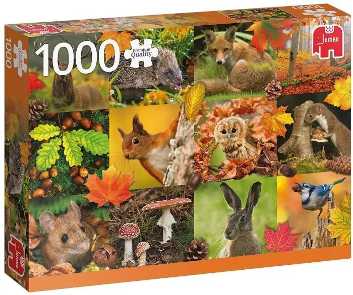 Escape - room - style puzzles for home challenges​ 1000pc Autumn Animals Puzzle