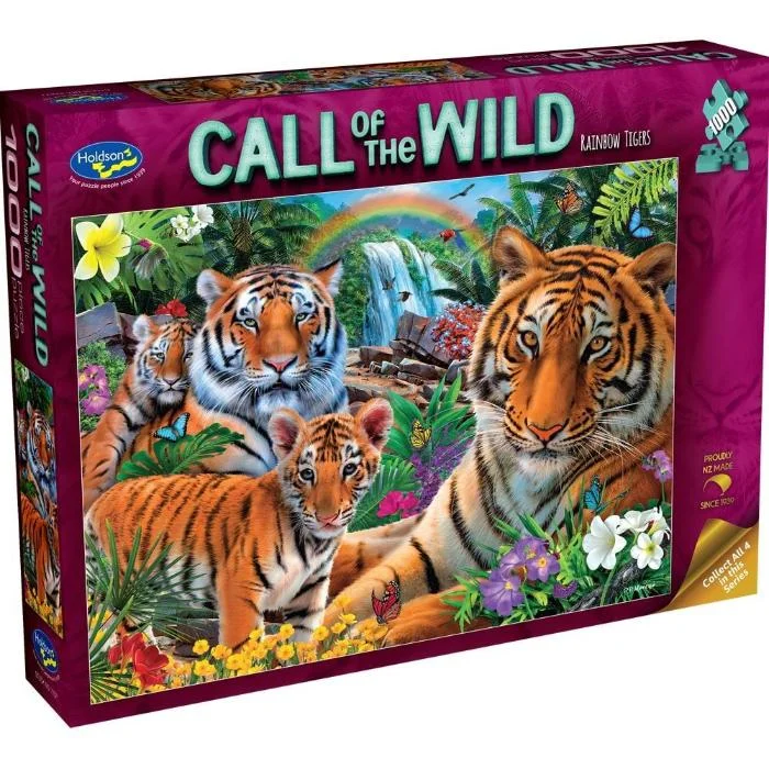 Puzzle decor for home interior accents​ 1000pc Call of The Wild Rainbow Tigers Jigsaw Puzzle