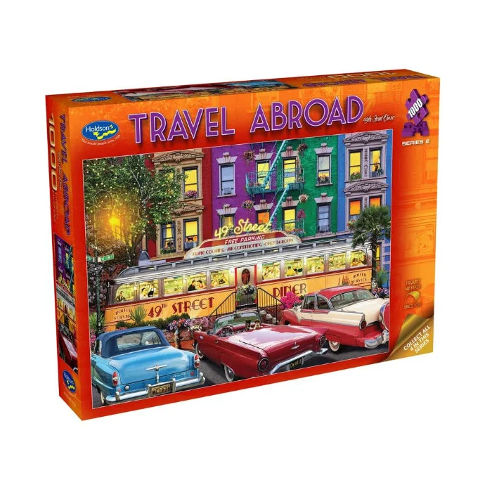 Puzzle - themed tablecloths for special occasions​ 1000pc Travel Abroad 2 49th Street Diner Jigsaw Puzzle