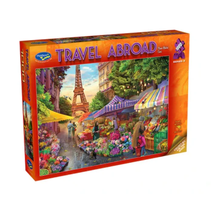 Puzzle - themed stationery with puzzle patterns​ 1000pc Travel Abroad 2 Flower Market Paris Jigsaw Puzzle