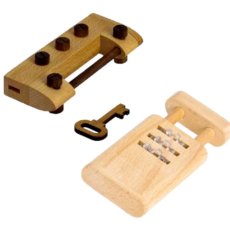 Puzzle - themed boardroom decor for corporate spaces​ 2 IQ Locker Lock Puzzles - Combination + Dial & Turn With Key