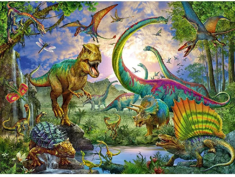 Puzzle - themed sculptures for art galleries​ 200 Piece Jigsaw Puzzle - Realm Of The Giants Dinosaurs XXL