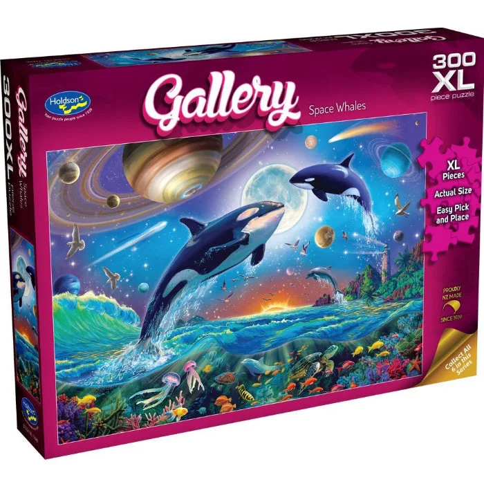 Food - shaped puzzles like pizza and ice cream​ 300pc XL Gallery 10 Space Whales Jigsaw Puzzle