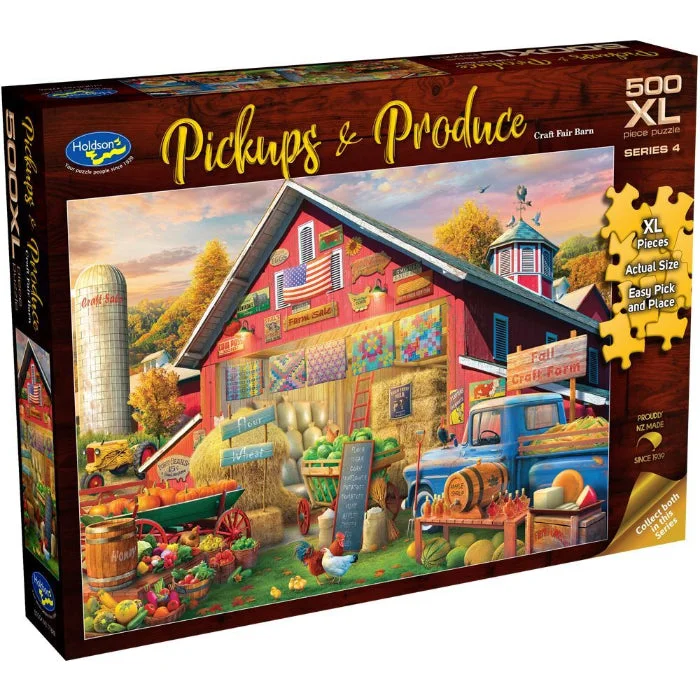 Puzzle - themed tote bags for carrying essentials 500pc XL Pickups & Produce 4 Craft Fair Barn Jigsaw Puzzle Puzzle - themed tote bags for carrying essentials 500pc XL Pickups & Produce 4 Craft Fair Barn Jigsaw Puzzle