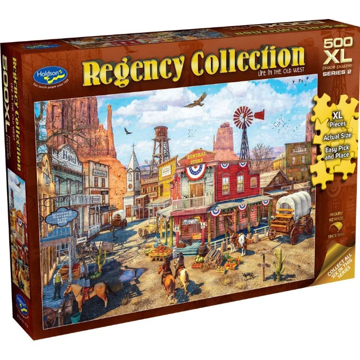 Toddler - friendly puzzles with large pieces​ 500pc XL Regency Collection 2 Life in the Old West Jigsaw Puzzle