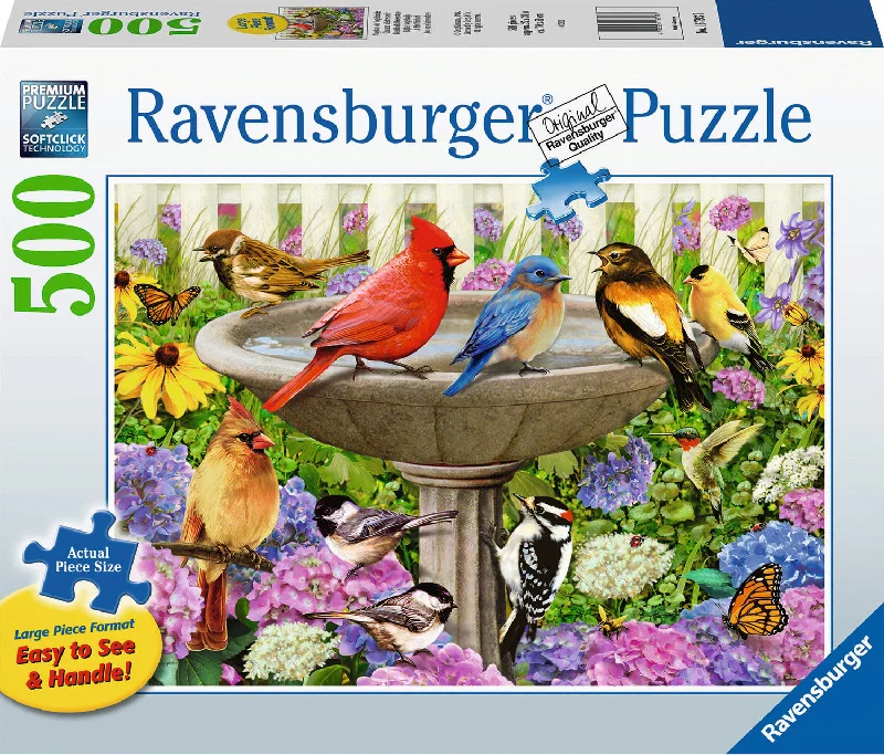 Puzzle - shaped key holders for organization At the Bird Bath 500 pc Large Format Puzzle Puzzle - shaped key holders for organization At the Bird Bath 500 pc Large Format Puzzle
