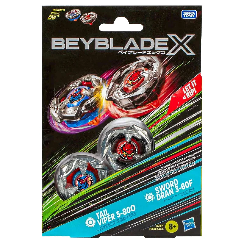 Puzzle - themed tote bags for carrying essentials​ Beyblade X: Tail Viper 5-80O Stamina Type & Sword Dran 3-60F Attack Type Dual Pack