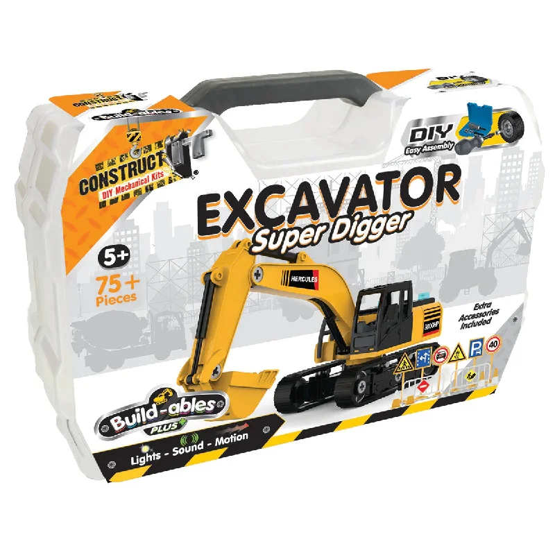 Puzzle - themed party favors​ Construct It Buildables Plus, Site Excavator Super Digger