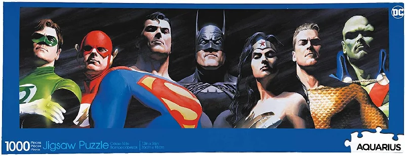 Puzzle - based scavenger hunt clues for treasure - hunting DC Comics Justice League 1000 Piece Slim Jigsaw Puzzle Puzzle - based scavenger hunt clues for treasure - hunting DC Comics Justice League 1000 Piece Slim Jigsaw Puzzle